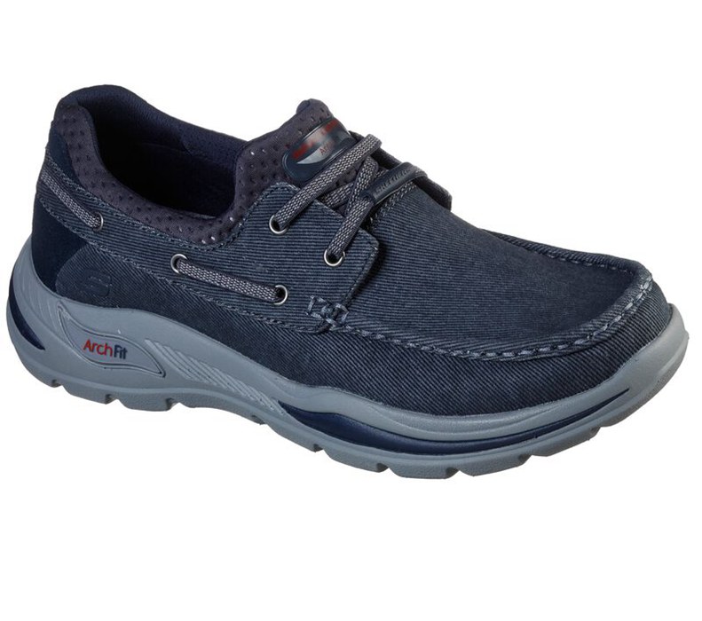 Skechers Herr Marinblå Slip On - Arch Fit Motley - Oven - Sverige (TUVYJ-5630)